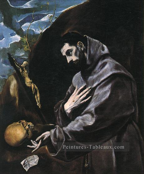 St François priant 1580 maniérisme espagnol Renaissance El Greco Peintures à l'huile